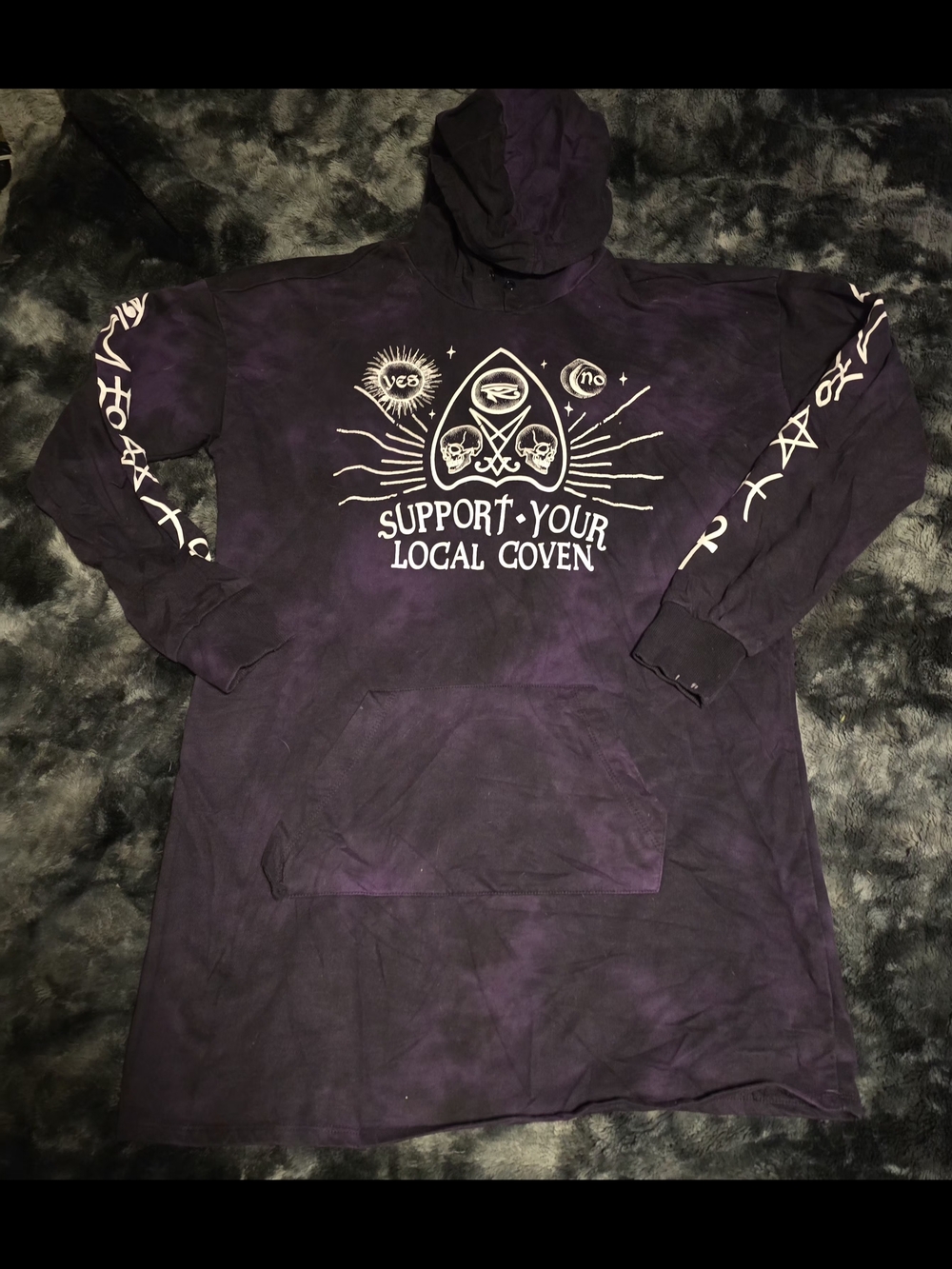 Hot Topic Purple & Black "Support Your Local Coven" Hoodie Dress